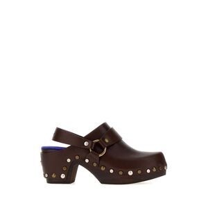Chloe Women Dark Brown Leather Talis Clogs